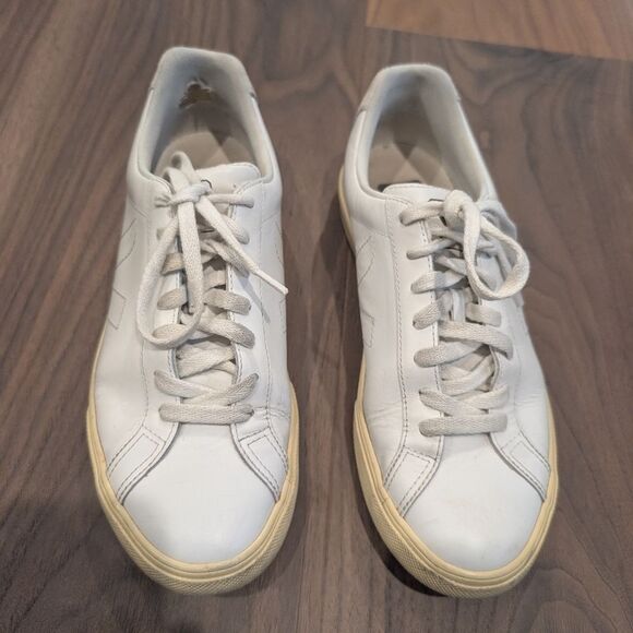 Veja Esplar Women's Sneakers Size 8 Leather White Lace Up Shoe Excellent Casual - Picture 5 of 10